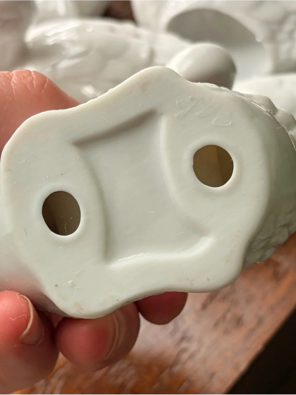 Vintage Cottagecore Kitchen Table Elegant White Ceramic Duck Napkin Rings Set x8